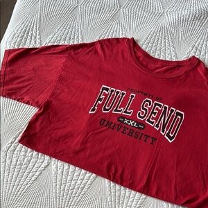 Full Send University Red Men's Short Sleeve Tee